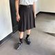 Large size retro I-shaped pleated skirt mid-length autumn new student hip-covering extended version high-waisted slim skirt