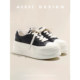 
Genuine leather bread shoes and white shoes for women 2025 spring versatile thick sole height-enhancing lace-up casual shoes shoes