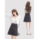 Bow printed knitted skirt for women in autumn and winter 2024 new small person with sweet high waist slim A-line short skirt