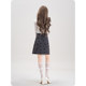 Bow printed knitted skirt for women in autumn and winter 2024 new small person with sweet high waist slim A-line short skirt
