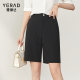 Yalida's new black five-point pants casual straight mid-trousers for women 2025 summer new thin pants suit shorts