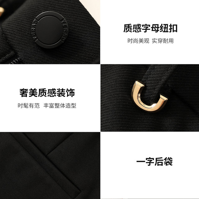 Yalida black straight-leg pants for women casual pants 2025 summer new women's pants lysel cotton trousers trousers