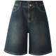 Yalida straight pants pants loose denim shorts female 2024 summer new models thin thin retro pants tide
