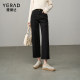Yalida straight jeans for women 2025 new small loose large size women's pants spring and summer black cigarette pants
