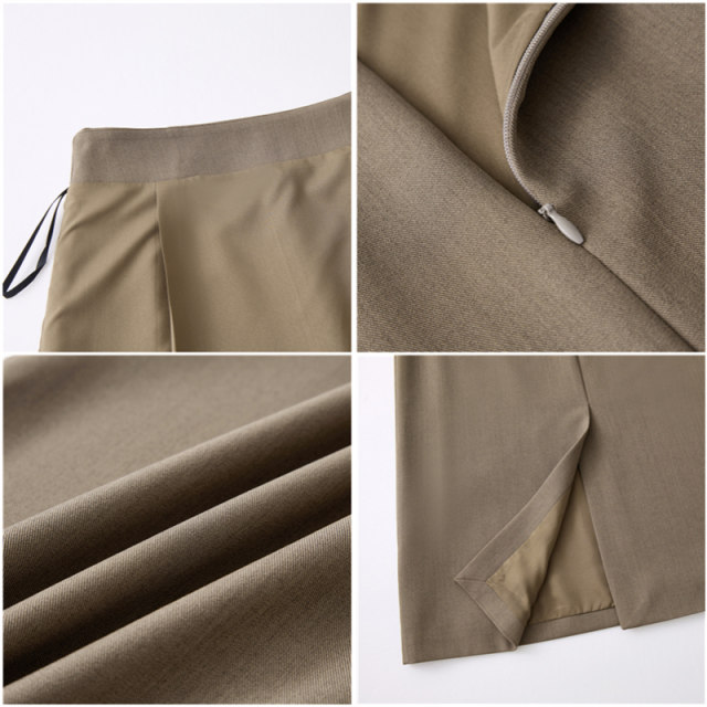 Real-life photography of spring and summer full-length suit skirt A-line skirt teaching qualification interview professional commuting mid-length skirt women
