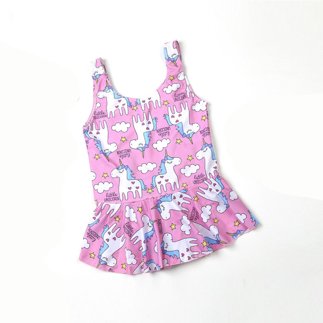 Children's swimsuit for small and medium-sized girls split one-piece 2-9 years old cute cartoon Korean style female swimsuit triangle comfortable and quick-drying