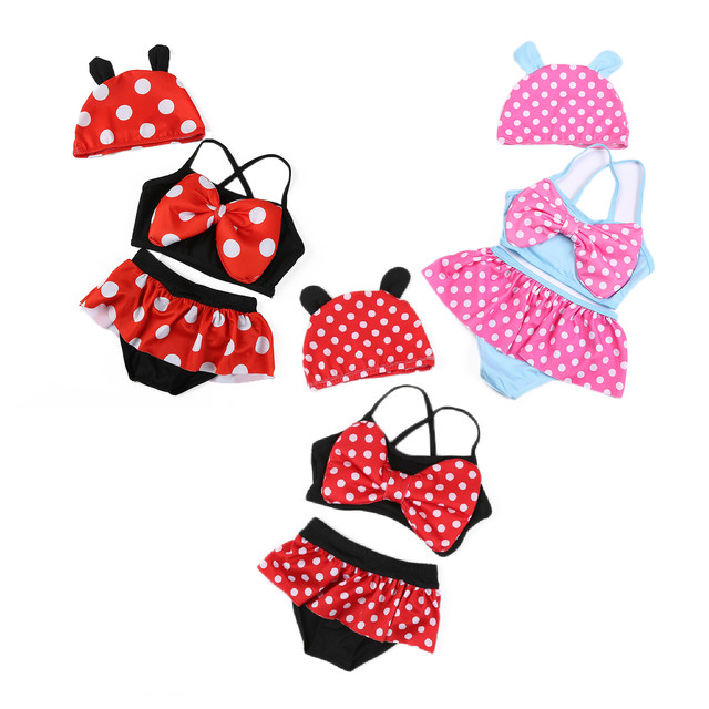 Children's swimsuit for small and medium-sized girls split one-piece 2-9 years old cute cartoon Korean style female swimsuit triangle comfortable and quick-drying