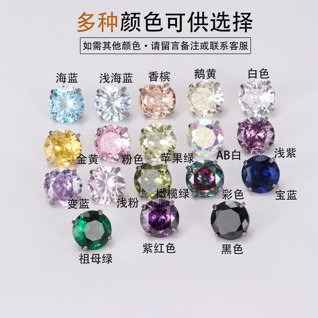 F136 titanium alloy replacement head 0.9 threaded zircon drill bit ear bone earring accessories