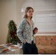 Pure cotton thick soft knitted print hooded zipper sweatshirt for women long-sleeved cardigan floral jacket large size spring and autumn