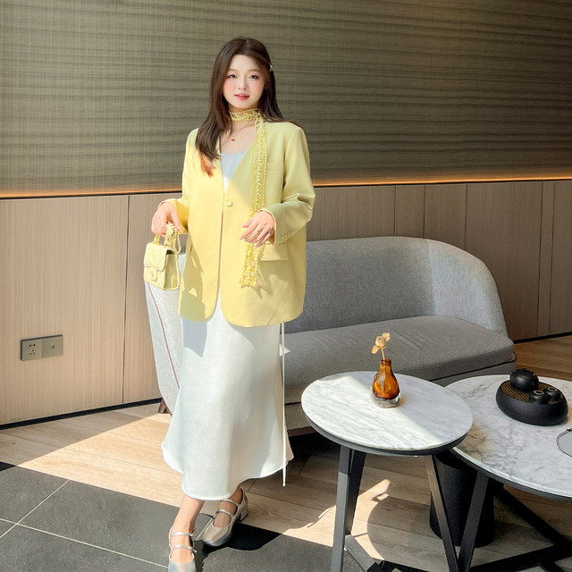 
DM100 Large Size 100% Women's Fall Smash mm French Temperament A-version suspender skirt slim acetic acid dress