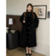 DM100 large size 100% women's slightly fat mm autumn and winter butterfly embroidery fake two-piece waist velvet dress
