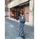 Adan gray plaid skirt autumn and winter Korean style high waist slim and versatile temperament commuting A-line fishtail skirt for women
