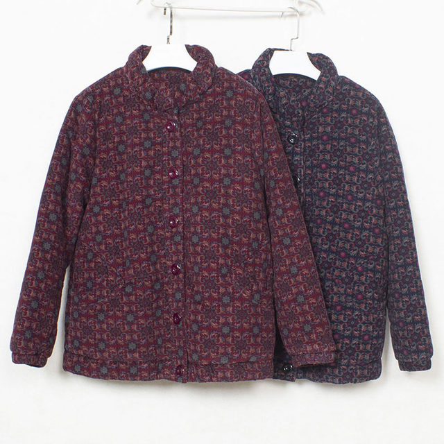 Old lady cotton coat pure cotton coat 6070 middle-aged and elderly mother thick cotton coat grandma spring autumn winter plus velvet cotton coat for women