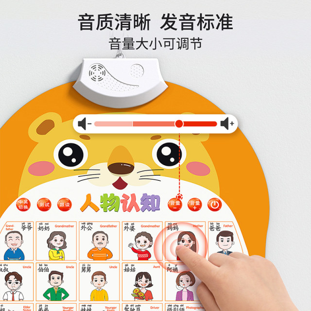 Children's digital cognition audio picture 1 to 100 babies early education point reading vocal pinyin alphabet learning wall stickers
