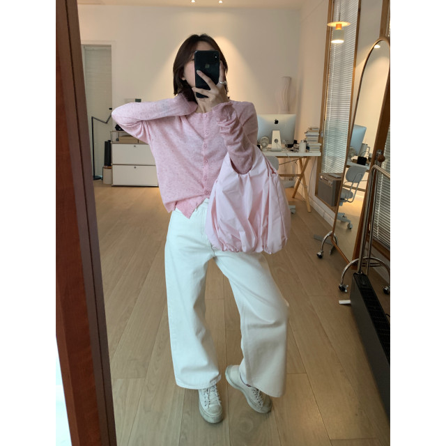 Zhoumumu apit white wide-leg casual pants for women 25 spring and summer new high-waist slimming straight-leg casual nine-point pants