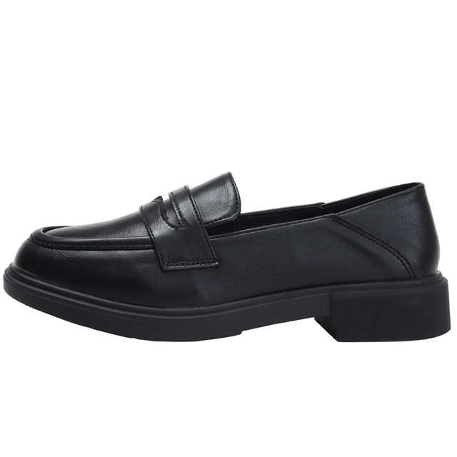 Genuine leather loafers 2025 spring and autumn new small leather shoes popular black bean flat shoes Mary Jane women's shoes