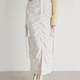 *0431 single women's R brand spring and autumn new product mid-length fashion pocket pleated skirt sweet and versatile