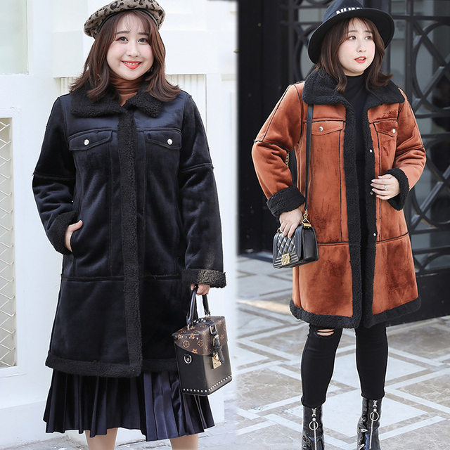 180 compound velvet thickened coat 200 coat Korean style fat mm new oversized size 300Jin [Jin equals 0.5kg] can be worn fashionably