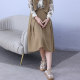 Five-chome new spring style fashionable simple slim commuting trendy short skirt solid color A-line large skirt