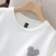 Fashionable pure cotton large size loose cartoon pattern long-sleeved sweatshirt T-shirt for women in spring, autumn and winter round neck bottoming shirt outside