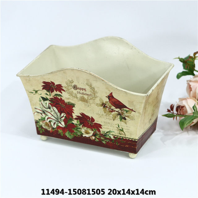 Collection of unique products - pastoral home gardening iron bucket green plant flower pot iron flower bucket corner pansy iron succulent pot flower pot