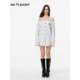 JAC FLEURANT2025 Spring and Summer New Style Shirt Women's Long Sleeve Striped Loose White One-Shoulder Waist Shirt
