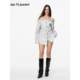 JAC FLEURANT2025 Spring and Summer New Style Shirt Women's Long Sleeve Striped Loose White One-Shoulder Waist Shirt

