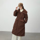 Ailei winter fashion down jacket imitation lamb fur collar long thickened over-knee duck down jacket