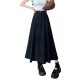 Rice white suit fabric skirt women's summer versatile leisure A -line skirt high waist slimming middle long skirt
