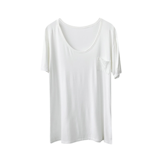 Modal pocket round neck short-sleeved T-shirt for women raglan sleeves design loose solid color dance training suit training suit T-shirt
