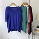 Modal bat-sleeved short-sleeved T-shirt on both sides for women loose lazy style large size home top drooping T-shirt for women
