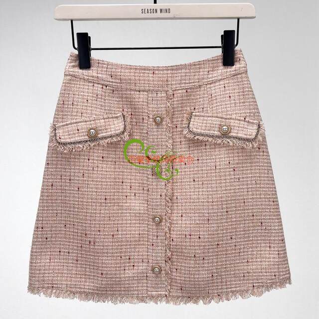 Monoton style autumn and winter fashionable slim floral wool A-line short skirt single-breasted versatile temperament skirt women SA0512