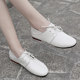 2025 New Spring Flat Shoes Genuine Leather Casual Small Leather Shoes Pregnant Women Soft Sole Mom Flat Heels Large Size Women's Shoes
