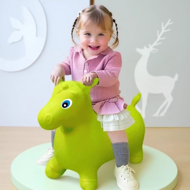 Jumping horse inflatable horse toy horse anti-falling and thickening 1 year old 3 babies can mount baby music rocking horse