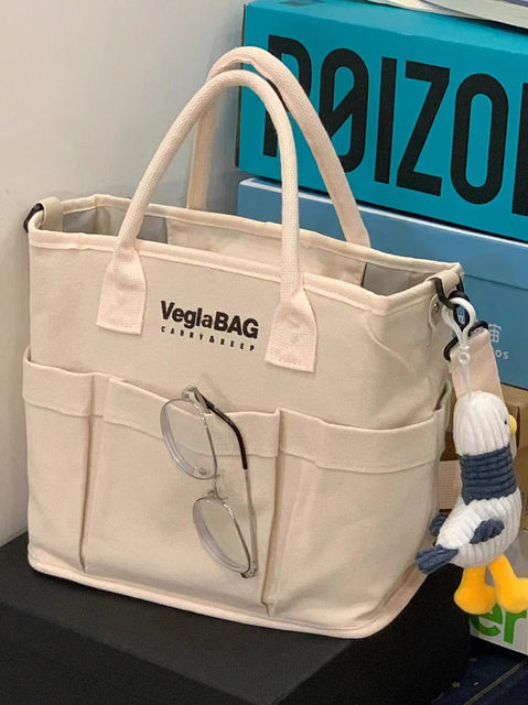 Japanese commuting mommy bag, portable mother and baby bag, lightweight large-capacity mom bag for going out, women's canvas tote bag