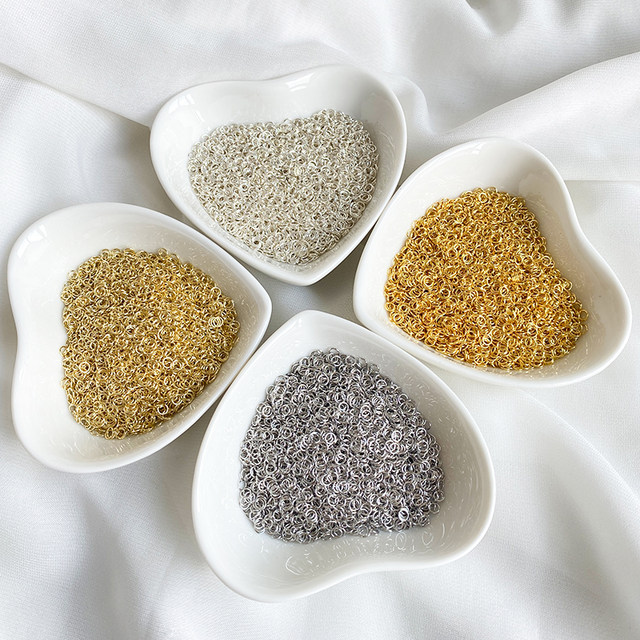 14K gold-filled color-preserving titanium steel extremely small open ring single circle handmade diy bracelet necklace ending connection ring material