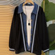 Plus size women's clothing European station spliced ​​denim lapel cardigan long-sleeved jacket fat girl casual versatile coat trendy