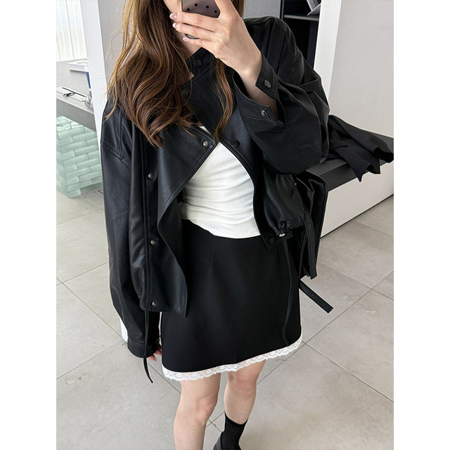 2025 summer new suit skirt slim short skirt women's spliced ​​design miniskirt sweet A-line skirt skirt