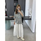 Momo Big Sister New Gray T-shirt Women's Loose Round Neck Top Cartoon Printed Half Sleeve Age Reducing Niche T-shirt