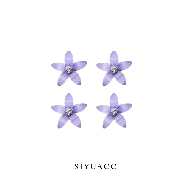 Tian Xiwei same purple small flower hairpin sweet temperament head flower butterfly hair card side chuck headdress hair accessories for women