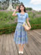 
ATAR2025 summer new skirt mid-length floral slim mid-length skirt pleated A-line women's short skirt