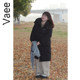 Vaee large size women's mid-length thickened down jacket for winter new fat mm windproof warm standing collar hooded jacket
