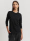 Australian cotton, fitted, versatile, comfortable, classic curved hem round neck long sleeve T-shirt multi-color