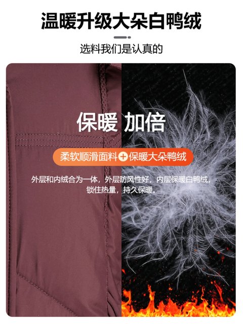 Middle-aged and elderly mothers' down jacket winter jacket 2025 new style middle-aged women's autumn and winter large size tops mid-length