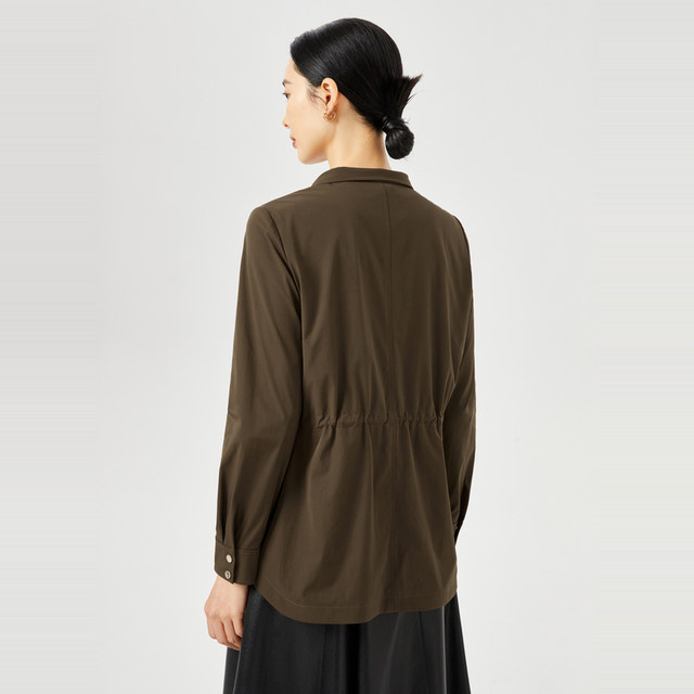 NAERSI/Naersi stand-up collar waist-closing windbreaker convenient casual jacket for women 2025 autumn