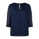 NAERSI/Naersi temperament commuting temperament solid color V-neck 7-point sleeve top for women 25 summer new light people outfit