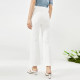 
NAERSI/Naersi temperament straight white casual pants for women 2025 summer commuting nine-point flared pants