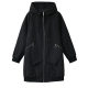 Large size simple Korean version of women's black mid-length jacket 2025 fat MM new winter fashion loose cotton jacket for women