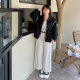 Black baseball uniform jacket 2024 autumn new large size fat girl sports flight employee jacket casual trend