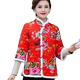 Middle -aged women's autumn and winter vest jacket ethnic style mother in winter cotton jackets warm cotton jacket plus velvet cotton jacket
